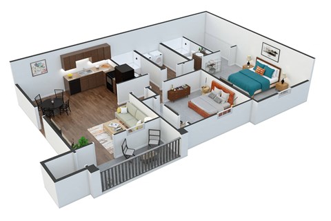 3D floor plan of Unity Plus  at MacArthur Park, Augusta, GA 30909